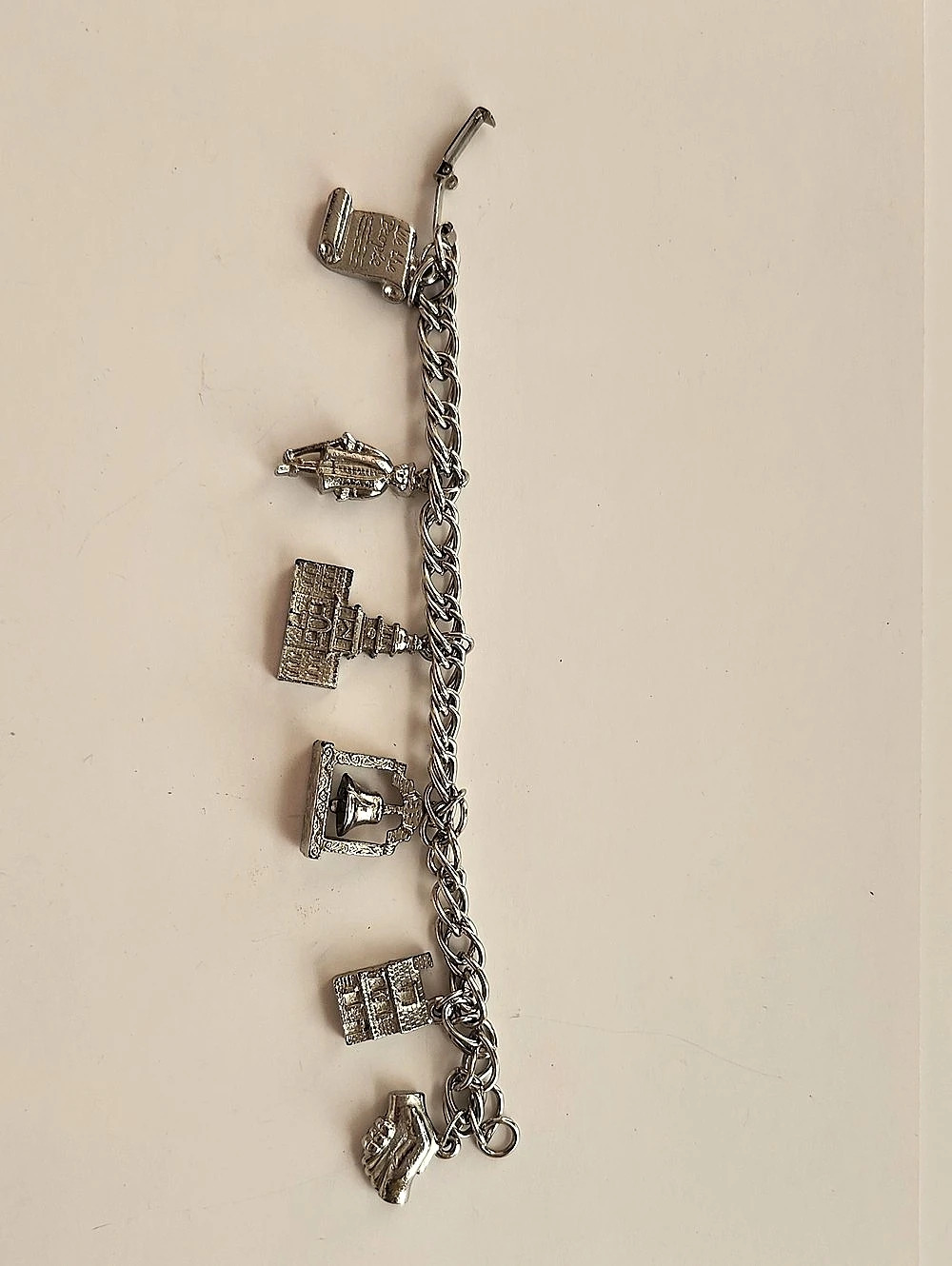 Silver-Tone History Themed Charm Bracelet
